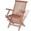 vidaXL Set comedor de jardín 11 pzas con sillas plegables teca maciza