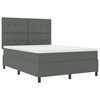 vidaXL Cama tipo Box Spring con colch&oacute;n Gris oscuro 140 x 200 cm tela