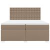 vidaXL Cama box spring con colchón cuero sintético capuchino 200x200cm