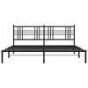 vidaXL Estructura cama sin colch&oacute;n con cabecero metal negro 193x203 cm