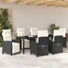 vidaXL Conjunto de Comedor de Jard&iacute;n 7 pcs Negro rat&aacute;n sint&eacute;tico