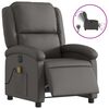 vidaXL Sill&oacute;n reclinable el&eacute;ctrico de cuero aut&eacute;ntico gris