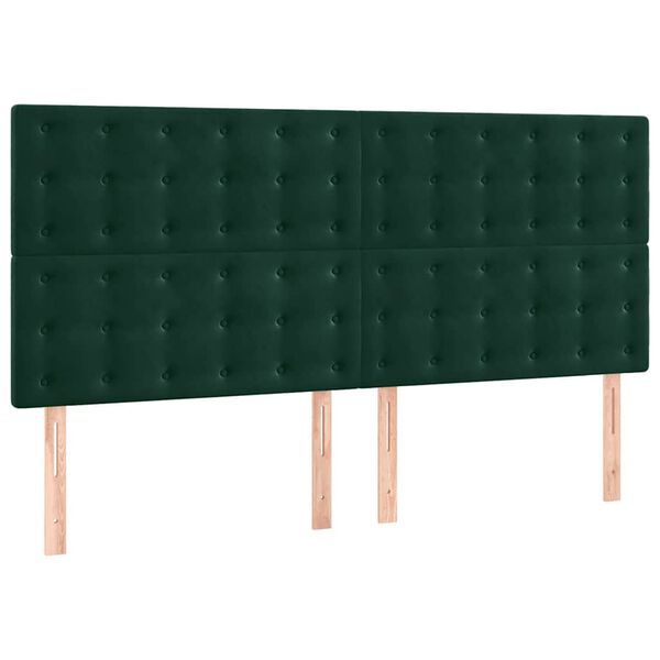 vidaXL Cabecero Terciopelo Verde Oscuro 160x5x118/128 cm