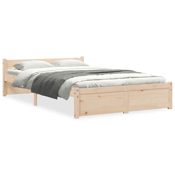 vidaXL Estructura de cama doble sin colch&oacute;n madera maciza 120x190 cm