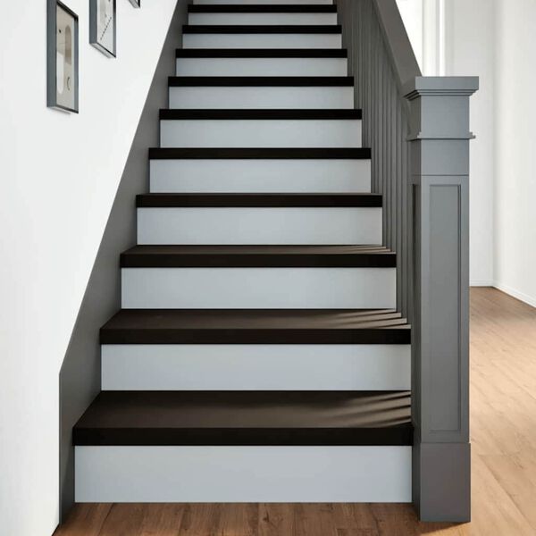 vidaXL Pelda&ntilde;os de escalera 16 uds madera maciza roble marr&oacute;n oscuro