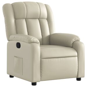 vidaXL Sill&oacute;n reclinable de cuero sint&eacute;tico crema