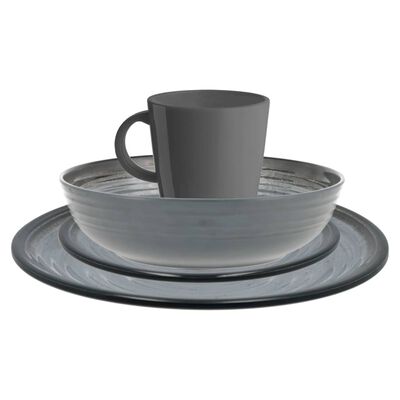 Travellife Vajilla de lujo camping Jávea 16 piezas oscuro vidaXL.es