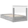 vidaXL Cama con almacenamiento con cabecera Gris Sonoma 100 x 200 cm