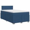 vidaXL Cama box spring con colch&oacute;n con cabecera Azul 120 x 200 cm Tela