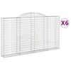 vidaXL Cestas de gaviones 6 uds forma de arco hierro 300x30x160/180 cm