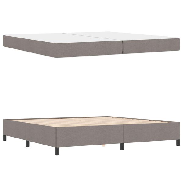 vidaXL Cama tipo Box Spring con colch&oacute;n Taup&eacute; 200 x 200 cm tela