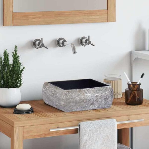 vidaXL Lavabo m&aacute;rmol negro 30x30x13 cm