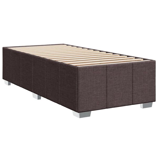 vidaXL Estructura de cama sin colch&oacute;n tela marr&oacute;n oscuro 90x190 cm