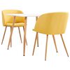 vidaXL Juego de comedor 3 piezas tela amarillo