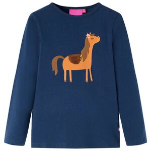 Camiseta infantil de manga larga azul marino 104