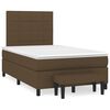 vidaXL Cama box spring con colch&oacute;n tela marr&oacute;n oscuro 120x190 cm