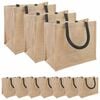 vidaXL Bolsas de yute 10 Natural y negro 26 x 22 x 14 cm