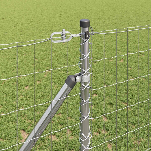 vidaXL Valla con Poste Plateado 1,2 x 10 m Acero