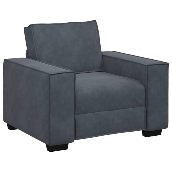 vidaXL Sill&oacute;n de terciopelo gris oscuro 100x78x84 cm