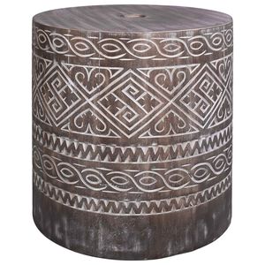 vidaXL Base para sombrilla 23 kg lavado Madera s&oacute;lida Cil&iacute;ndrico