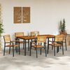 vidaXL Conjunto de Comedor de Jard&iacute;n 7 pcs Negro
