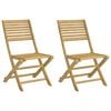 vidaXL Sillas plegables, 2 unidades, 48,5 x 61,5 x 87 cm, madera maciza de acacia.