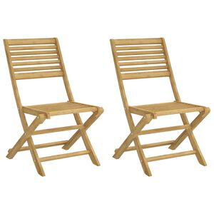vidaXL Sillas plegables, 2 unidades, 48,5 x 61,5 x 87 cm, madera maciza de acacia.