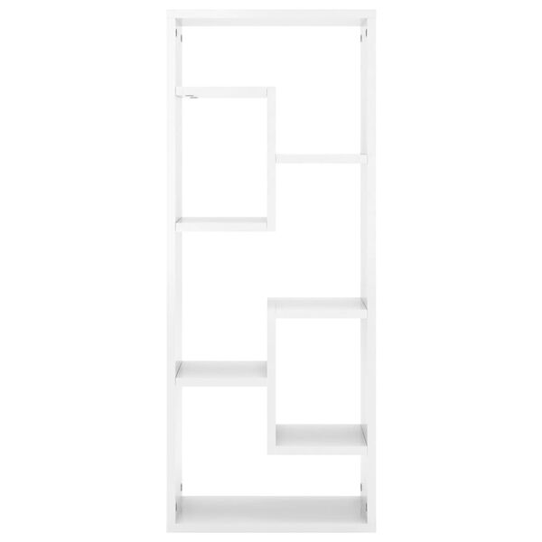 vidaXL Estanter&iacute;a de pared contrachapada blanco brillante 36x16x90 cm