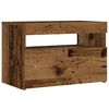 vidaXL Mesilla de noche con luces LED madera vieja 60x35x40 cm