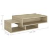vidaXL Mesa de centro madera contrachapada roble Sonoma 105x55x32 cm