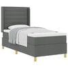 vidaXL Cama tipo Box Spring con colch&oacute;n Gris oscuro 100 x 200 cm tela
