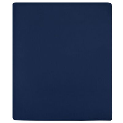 vidaXL Sábana bajera jersey algodón azul marino 90x200 cm