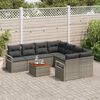 vidaXL Conjunto de sofá de jardín 9 pcs Gris