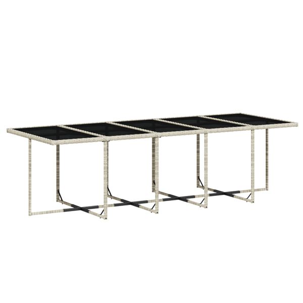 vidaXL Set de comedor de jard&iacute;n 11 pzas y cojines rat&aacute;n sint&eacute;tico gris