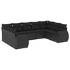 vidaXL Set de sof&aacute;s de jard&iacute;n 8 piezas y cojines rat&aacute;n sint&eacute;tico negro