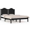 vidaXL Estructura cama doble peque&ntilde;a sin colch&oacute;n madera maciza negro