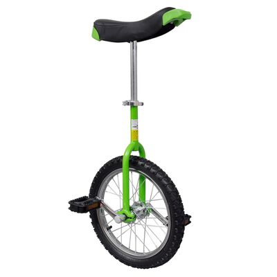 Monociclo verde ajustable, 16 pulgadas