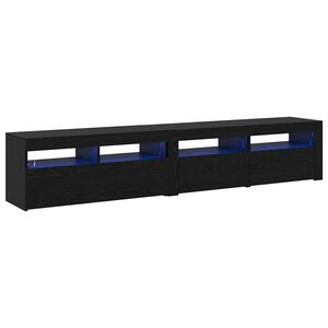 vidaXL Gabinete de TV 2 pcs Roble Negro 210 x 35 x 40 cm