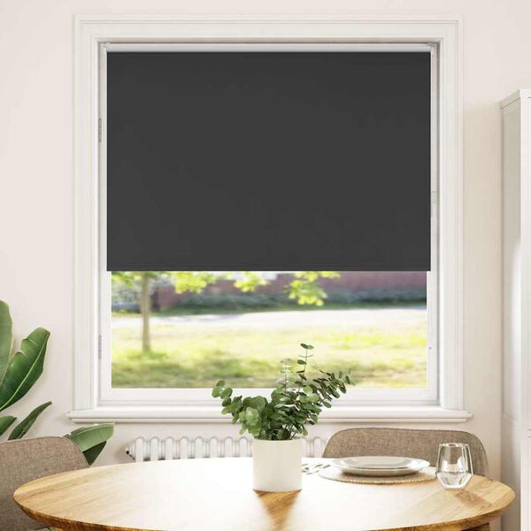 vidaXL Estor Enrollable Opaco negro 105x175 cm Tela Ancho 100,7 cm