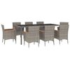 vidaXL Set comedor jard&iacute;n 9 pzas y cojines rat&aacute;n sint&eacute;tico gris