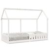 vidaXL Cama con forma de casa de ni&ntilde;os madera maciza blanca 90x200 cm