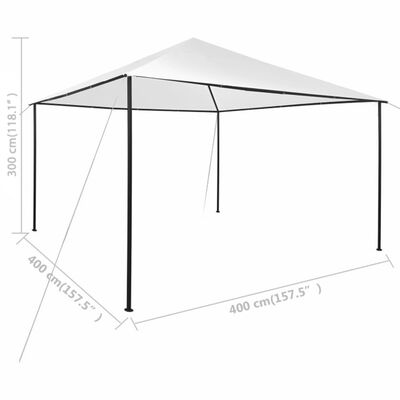 vidaXL Cenador blanco 4x4x3 m 180 g/m²