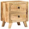 vidaXL Mesita de noche de madera maciza de mango rugosa 40x32x46 cm