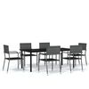 vidaXL Juego de comedor para jard&iacute;n 7 piezas gris