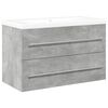 vidaXL Set muebles de ba&ntilde;o 2 piezas madera contrachapada gris hormig&oacute;n