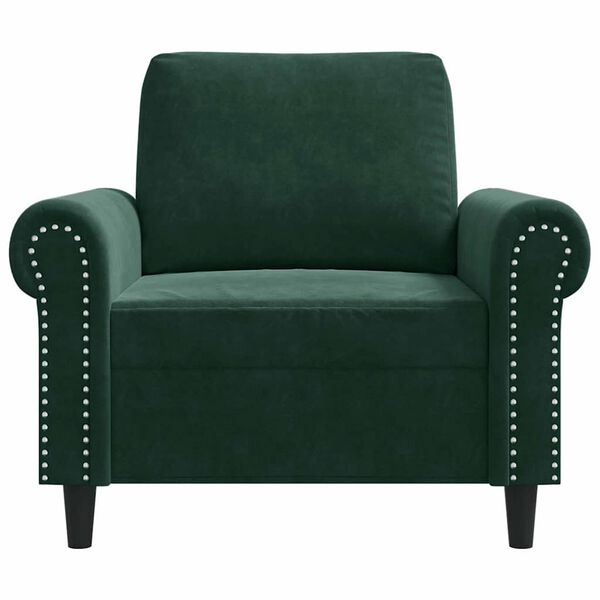 vidaXL Sill&oacute;n de terciopelo verde oscuro 60 cm