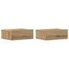 vidaXL Mesitas de noche flotantes 2 uds roble artesanal 40x32x15cm