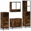 vidaXL Set de muebles ba&ntilde;o 4 pzas madera contrachapada roble ahumado