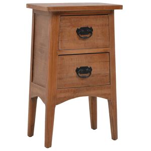vidaXL Mesita de noche madera maciza de abeto 40x29x68 cm marr&oacute;n