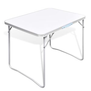 vidaXL Mesita plegable para camping con estructura de metal, 80 x 60 cm